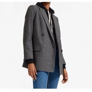NWT Everlane Oversized Wool Blazer in Grey Houndstooth
